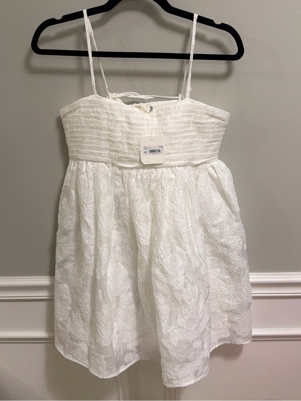 Altar’d State White womens Textured Lace Sundress - Sleeveless Spaghetti Strap